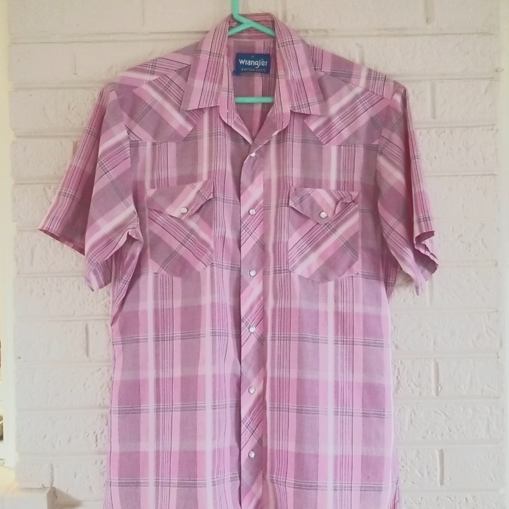 Vintage 90s Wrangler Pearl Button Short Sleeve Medium